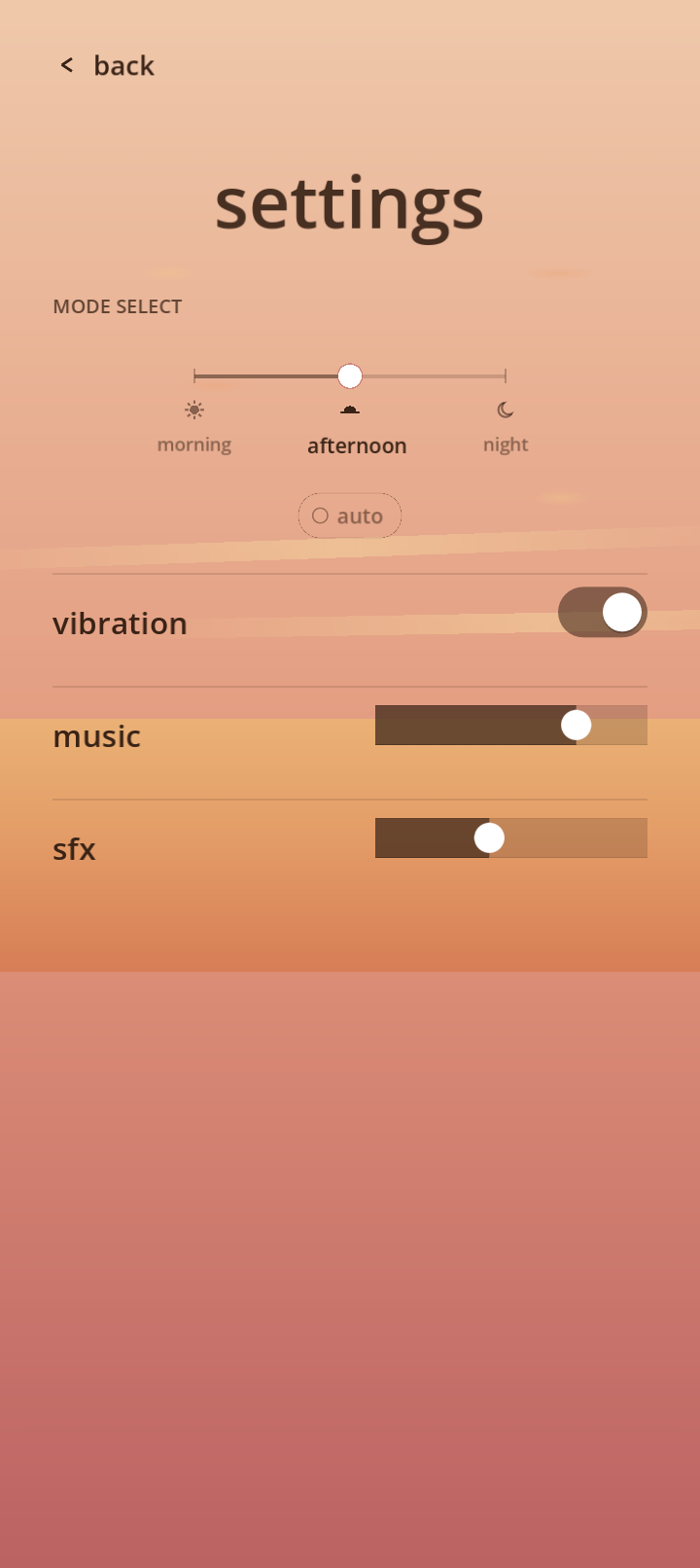 settings in afternoon