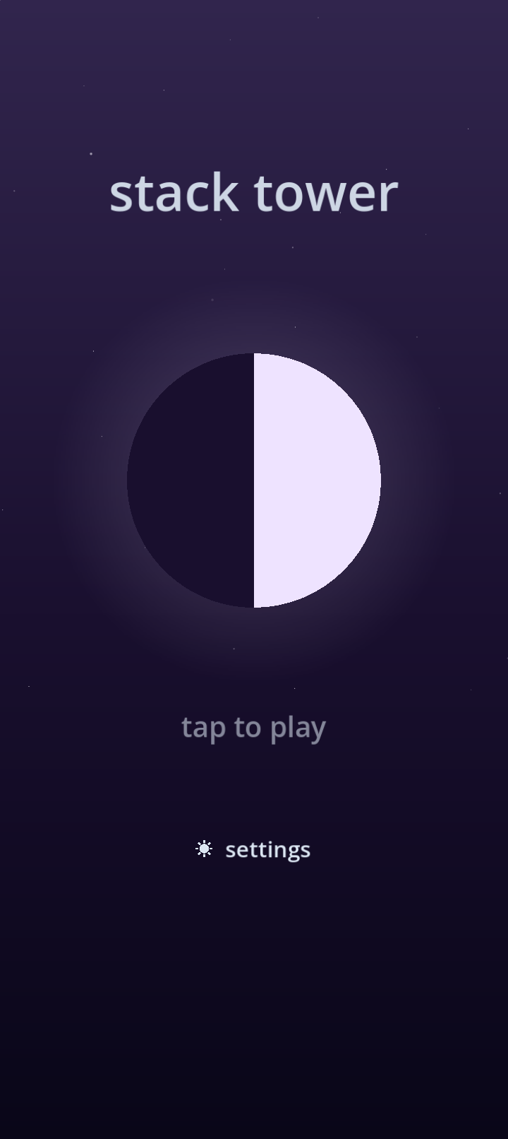 welcome screen at night